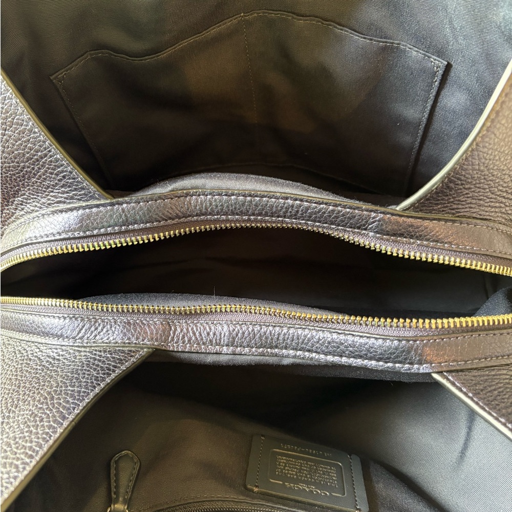 Coach HALLIE SHOULDER BAG (COACH F80271) METALLIC BLUE with Silver Hardware - Picture 10 of 10